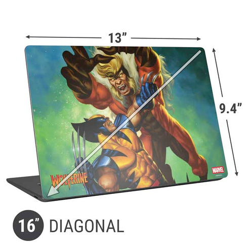 Marvel X-Men Wolverine Vs Sabretooth Universal Laptop 16in (13 x 9.4in) Skin